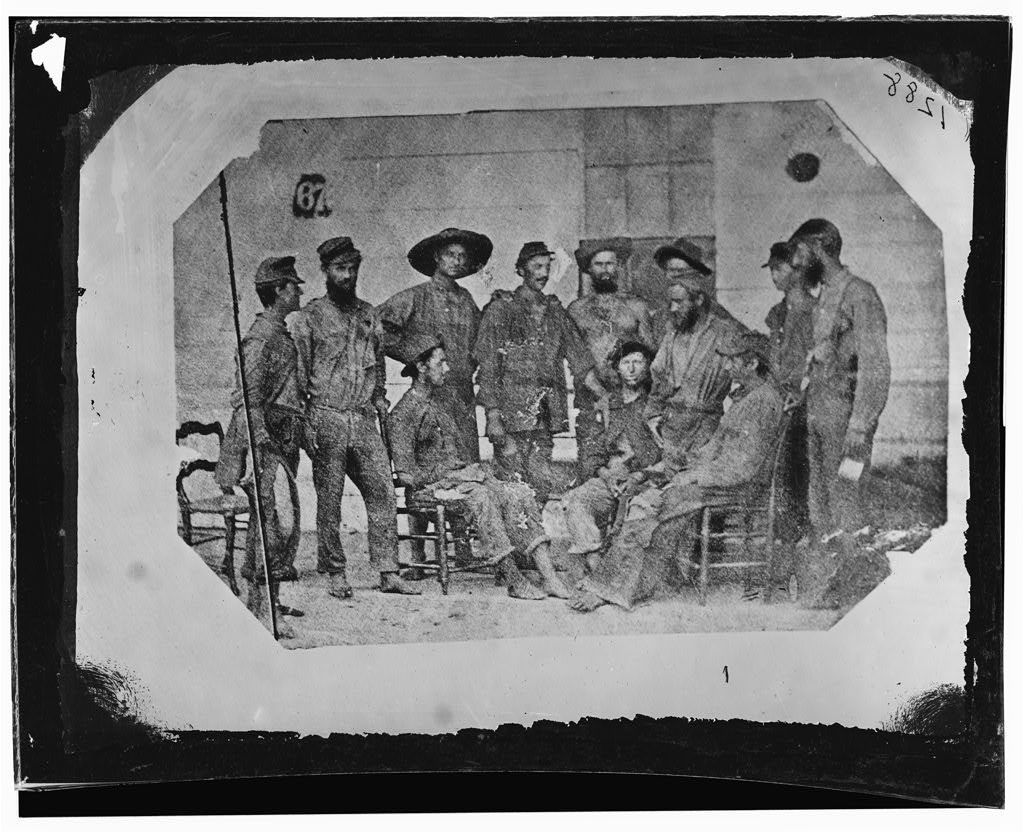 Non-commissioned officers, 19th Iowa Infantry, exchanged prisoners from Camp Ford, Texas. Photographed at New Orleans on their arrival
